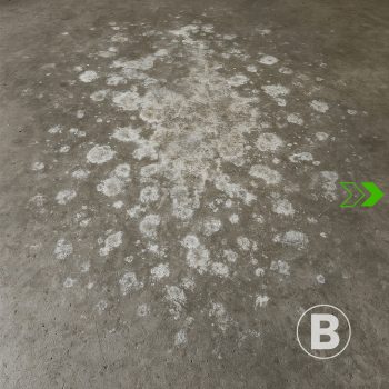 alt="Concrete with white marks caused by moisture."